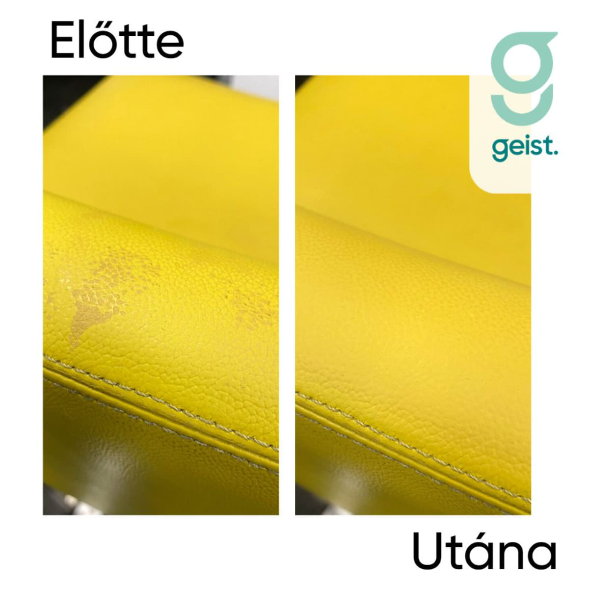 Geist Autó bőrfesték - Előtte utána 